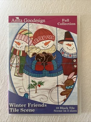 Anita Goodesign Winter Friends Tile Scene Full Collection CD