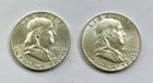 Roll of 20 Franklin Half Dollars 1953-1963 mostly AU/BU With FBLs On 2 1963s