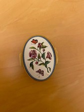 Halcyon Days Enamels Emaille Dose Blumenmotiv England