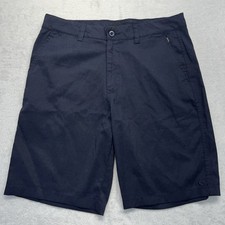 O  Neill Zip Flat Front Polyester Viscose 4 Pocket Shorts Men 34 Navy Blue