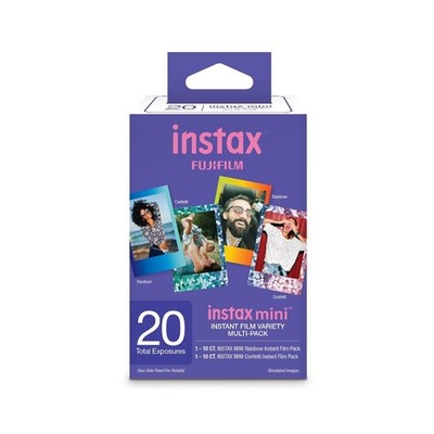 Instant Film Value Pack with Rainbow and Confetti Designs, 20 Exposures for Mini