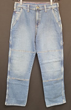 DICKIES MEN'S 32" X 32" RELAXED FIT CARPENTER DOUBLE KNEE BLUE JEAN- S7