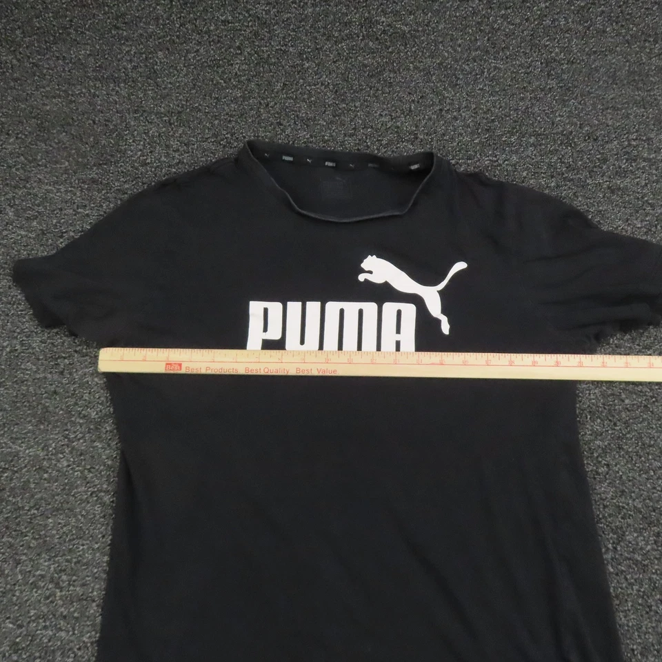 Camisa Puma Para Hombre Grande Negra Manga Corta Logo Camiseta Atlética Informal Estilo Clásico Foto 4 de 4