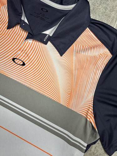 Oakley Golf Poloshirt Herren XL Navy Orange Grau Performance Athletic - Bild 5 von 12