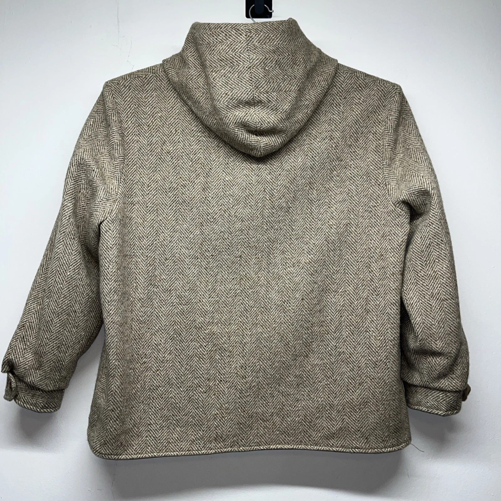 VTG 80’s Woolrich Herringbone Tweed Wool Jacket Reversible Canvas Shacket XL USA image 9