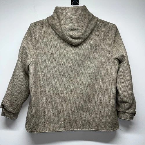 VTG 80’s Woolrich Herringbone Tweed Wool Jacket Reversible Canvas Shacket XL USA image 9