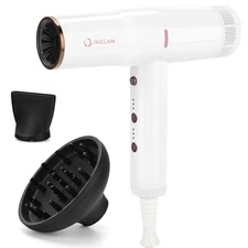 Hair Dryer, IG INGLAM Professional 110,000 RPM High Speed Blow Dryer, Negativ...