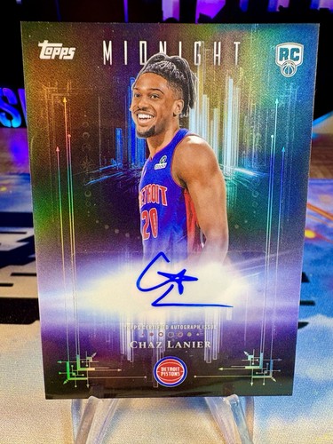 2025-26 Chaz Lanier Topps Midnight Dark Marks Auto Rookie Card #DMR-CL Pistons