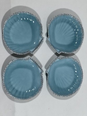 Tag Living Acrylic Seashell Plates Set 4 Coastal Beach Dessert Appetizer Decor