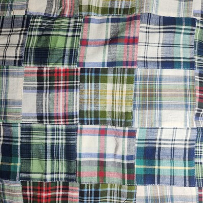 Finished Sewn Patches Quilt Fabric Stripe Plaid 45''W Cotton Fabric By The Yard