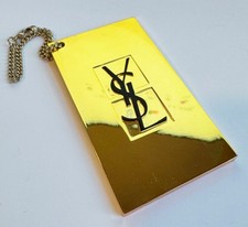Yves Saint Laurent Novelty Mini Hand Mirror With Chain YSL Gold