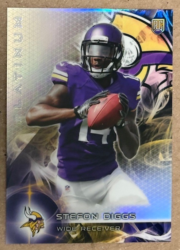 2015 TOPPS PLATINUM STEFON DIGGS RC CHROME REFRACTOR ROOKIE NO. 141 PATRIOTS