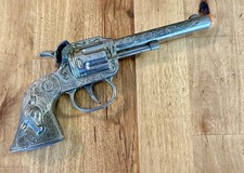 Vintage Hubley TEXAS Cap Gun Single Shot Diecast Steer Grips 1pc WORKS 6.5