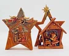 Roman Inc Resin Star Nativity Scene Angel Santa Holy Family VTG Lot 2 Figurines