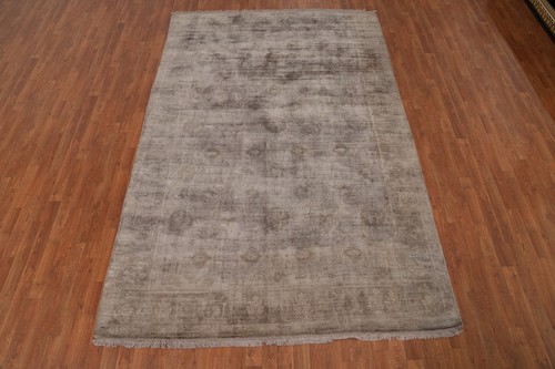 Handmade Transitional Silk Carpet Oushak Turkish Rug 7x10 Ft Living Room Rug - Picture 2 of 14