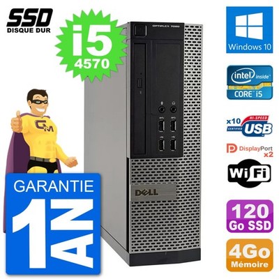 PC Dell OptiPlex 7020 SFF Intel I5-4570 RAM 4GB SSD 120GB Windows 10 Wifi