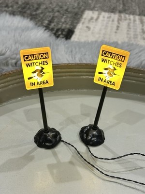 Pumpkin Hollow Spooky Town Halloween Village Witch Street Crossing LightUp Signs