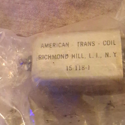 American Trans. Coil Electrical Transformer, Model/MPN 15 118-1