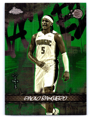 2025-26 Topps Chrome Cactus Jack Paolo Banchero Jacked Up Green Refractor 37/99