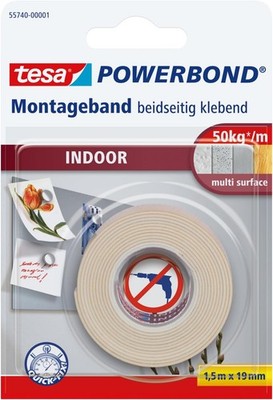 Tesa Powerbond INDOOR - Doppelseitiges Montageband für den Innenbereich