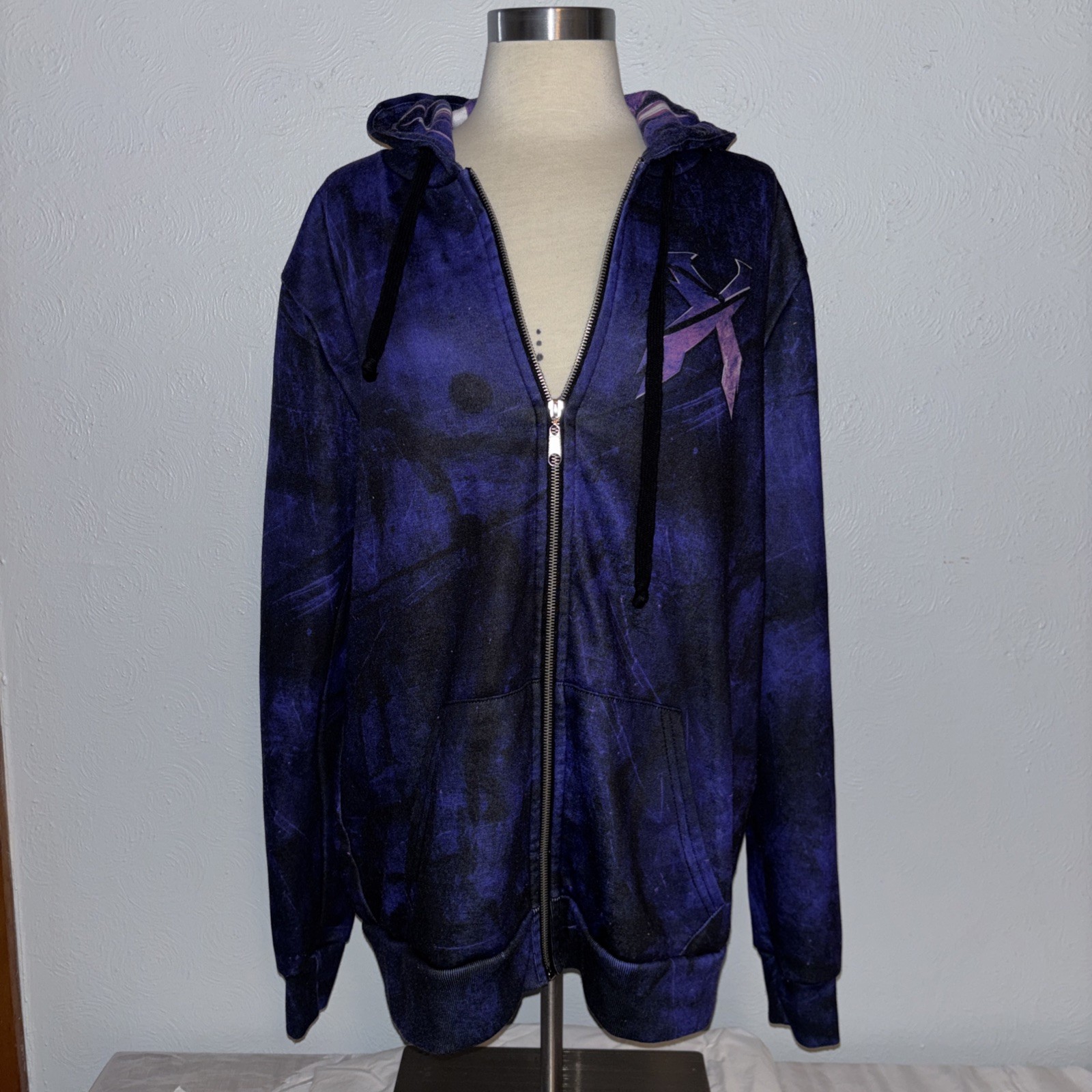 Excision Hoodie SZ L BLACK PURPLE FULL ZIP UP