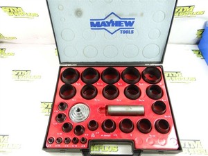 COMPLETE SET! MAYHEW 27 PIECE HOLLOW PUNCH KIT 1/8" TO 2"