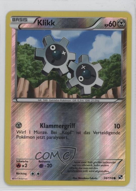 Klink German Reverse Foil Pokemon Black & White Base Set #74
