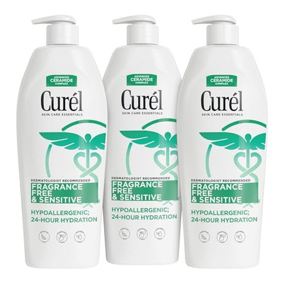 Curel Daily Healing Body Lotion 233 Fl Oz Pack of 3 Hydrates Dry Skin All Day