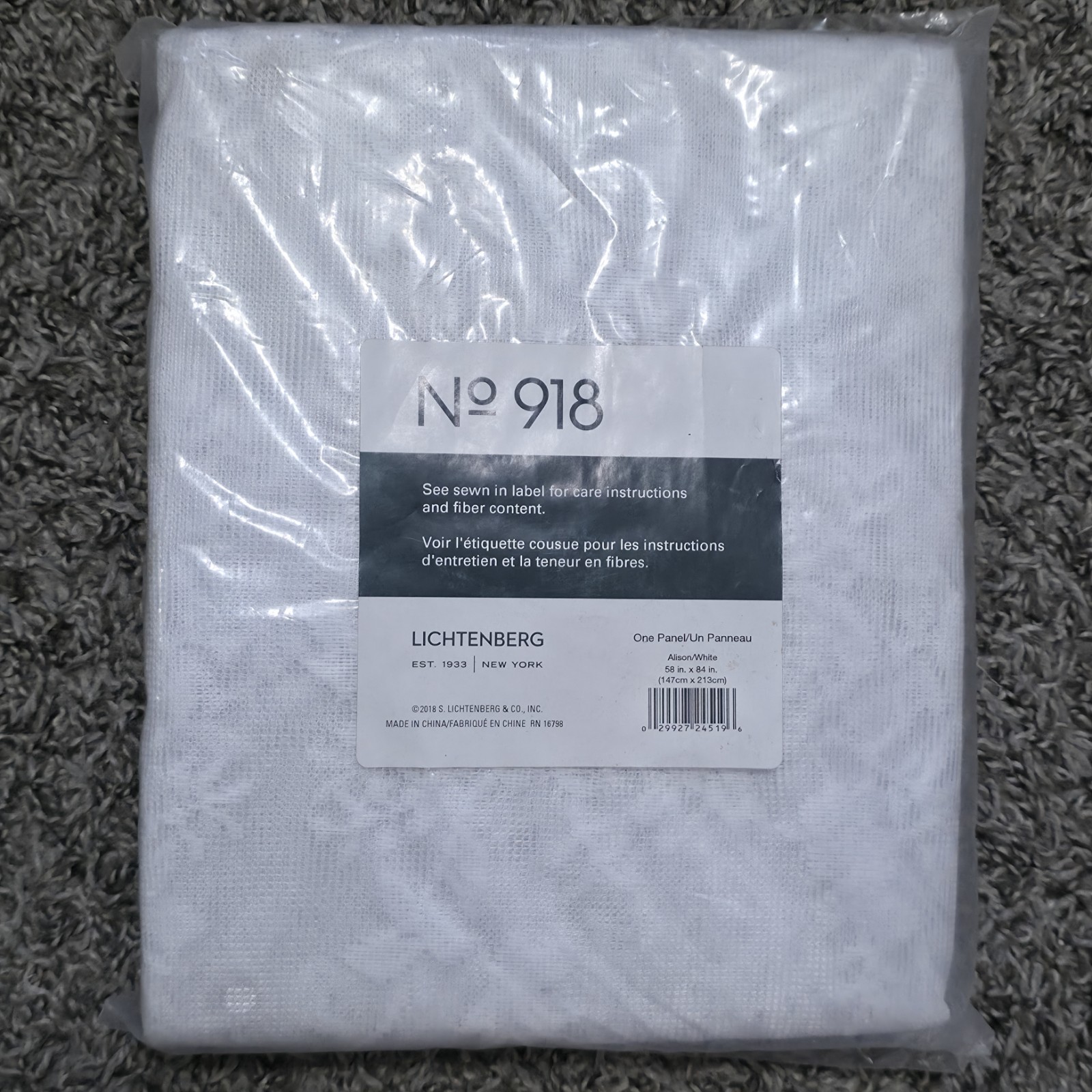 No 918 Lichtenberg One Curtain Panel Rod Pocket 58”x84” Alison/White Floral