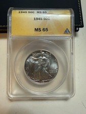 1945-P Walking Liberty Half Dollar Choice Gem ANACS MS65 Certified