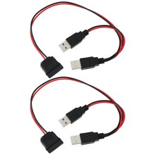 2Pcs D59 USB Type A Male to SATA 15-pin USB Type A Power Cable for 2.5 or 1...