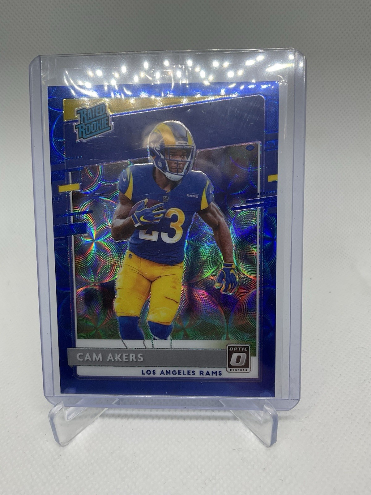2020 Panini Donruss Optic - Rated Rookies Cam Akers #175 Blue Scope Prizm (RC)