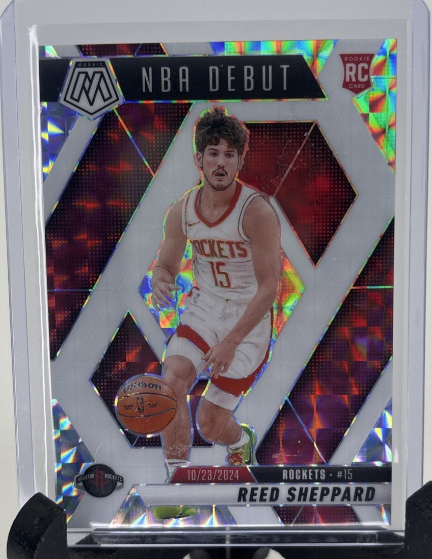 2024-25 Mosaic Reed Sheppard RC NBA Debut Choice White Mosaic  35/35 Last one!
