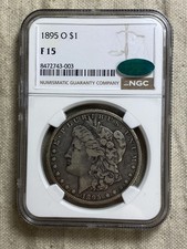 1895-O Morgan Dollar $1 NGC F15 CAC Approved Great Look Key Date Coin