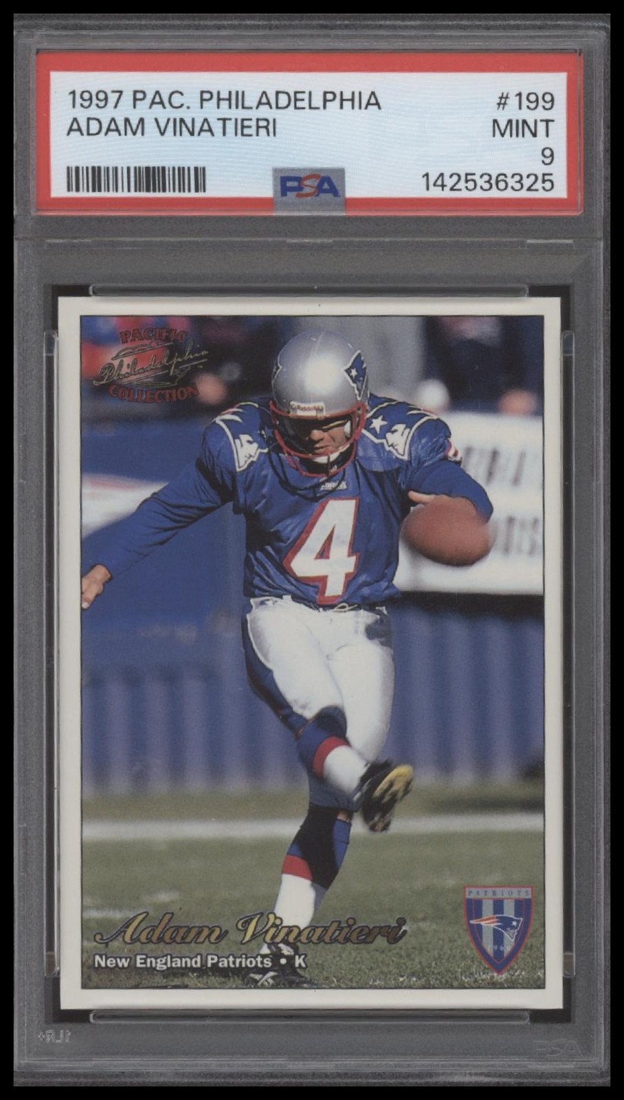 1997 Pacific Philadelphia #199 Adam Vinatieri PSA 9 RC Rookie
