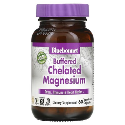 2 X Bluebonnet Nutrition, Buffered Chelated Magnesium, 60 Vegetable -Worldwide