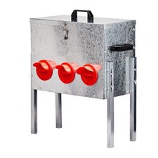 Automatic Chicken Feeder Rodent Proof, 6 Ports Large Capacity Metal Poultry Feed