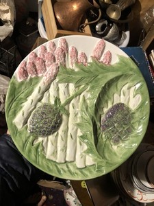 Decorative Majolica Circa Early 1900 Made In Portugal Marked Porcelain Plate.