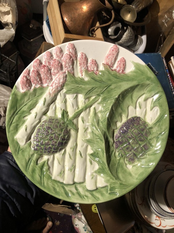 Decorative Majolica Circa Early 1900 Made In Portugal Marked Porcelain Plate.