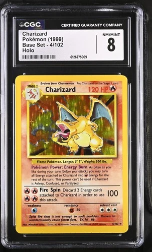 CGC 8 Charizard 1999 Base Set 4/102 Holo Pokemon Card