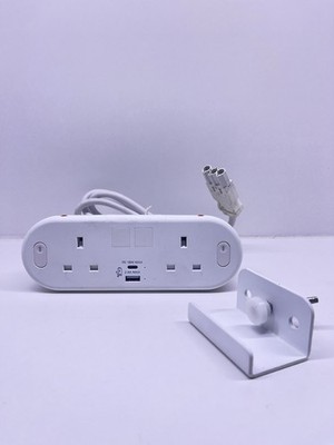 CMD weiße Schreibtischkapsel mit Strom & USB Typ A&C Ladung 720001W siehe Beschreibungen