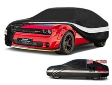 10 Layers Car Cover SRT Hellcat Custom Fit for Dodge Challenger Black Gray