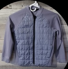 Old Navy Unisex Dynamic Fleece Quilted 4-Way Stretch Zip Jacket Gray M 8