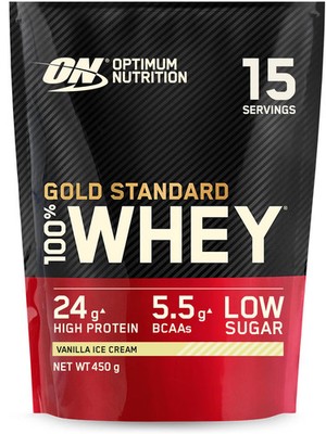 Optimum Nutrition 100 % Whey Gold Standard, 450 g (1 lb) Beutel, Vanilla Ice Cre