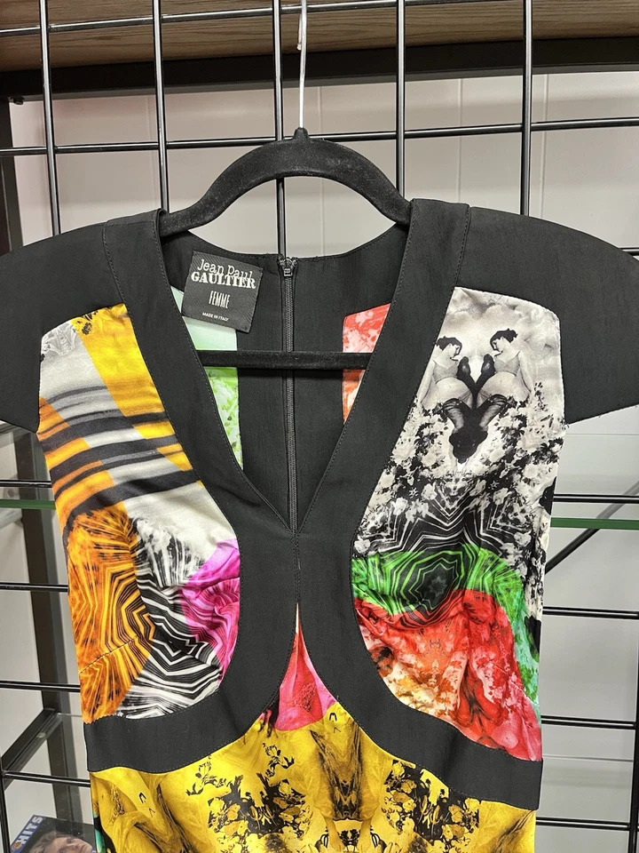 Vestido Vintage JPG Jean Paul Gaultier Mujer Tono Joya Seda Talla Pequeña Foto 2 de 4