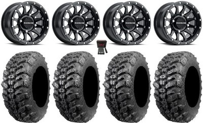 Raceline Trophy 14'' Wheels Black 28'' Sniper 920 Tires Yamaha Viking Wolverine