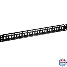 TRENDnet 24-Port Blank Keystone 1U Patch Panel, 1U 19" Metal Rackmount Housing,