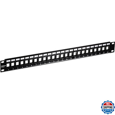 TRENDnet 24-Port Blank Keystone 1U Patch Panel, 1U 19'' Metal Rackmount Housing, 