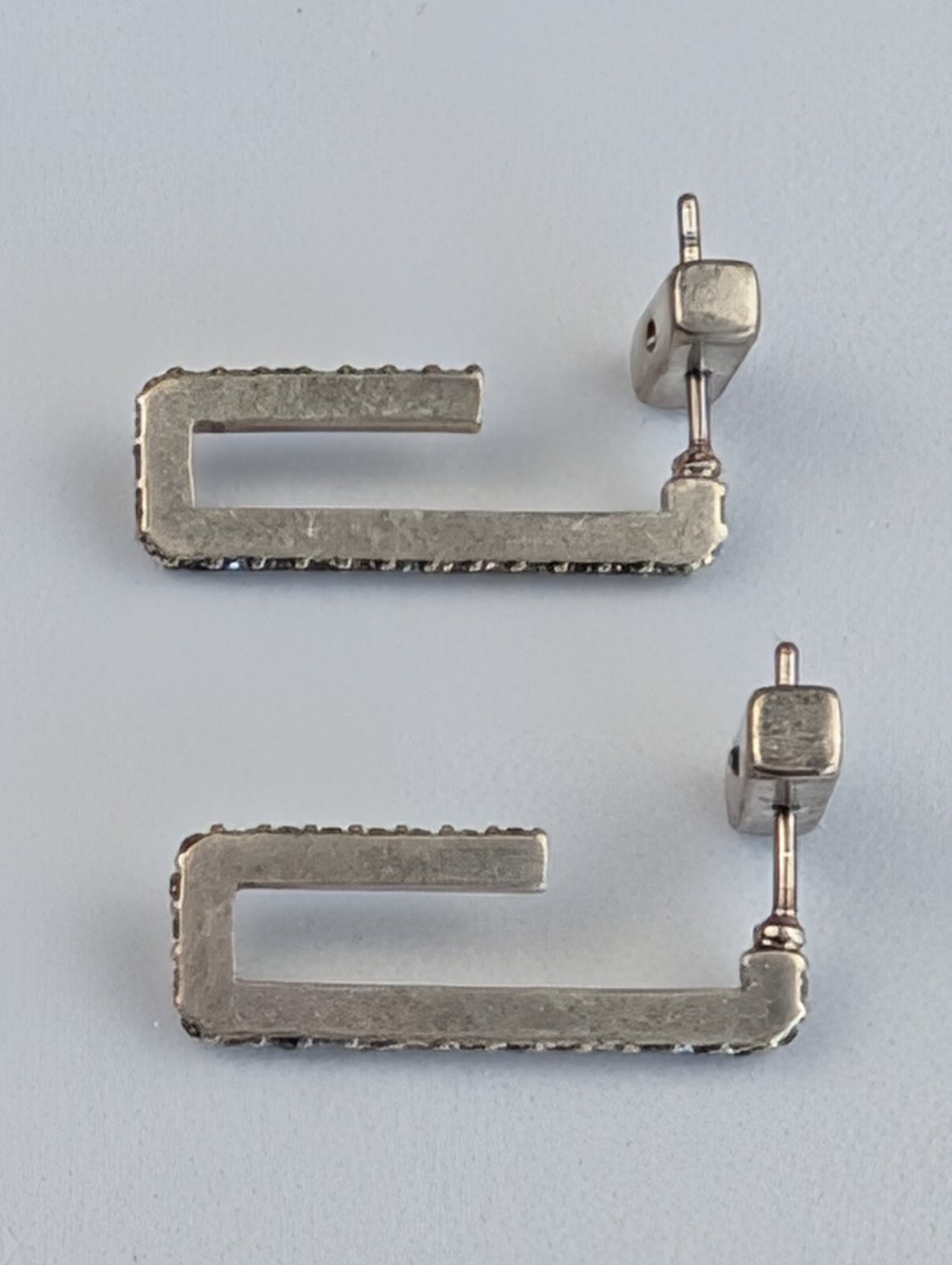 ALLSAINTS Geometric Rectangular Stud Earrings 1.2… - image 4