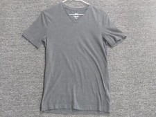 H & M  Shirt Womens XS Gray Short Sleeve V Ne...